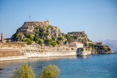 Eski Venedik Kalesi ve Yunan Tapınağı'nda Corfu, Ionian Islands, Yunanistan