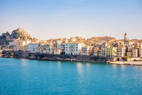 Corfu town view from the water, Greece — Stock Photo, Image