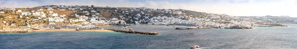 Μύκονος εναέρια πανοραμική θέα στο νησί, μέρος των Κυκλάδων, Ελλάδα — Φωτογραφία Αρχείου