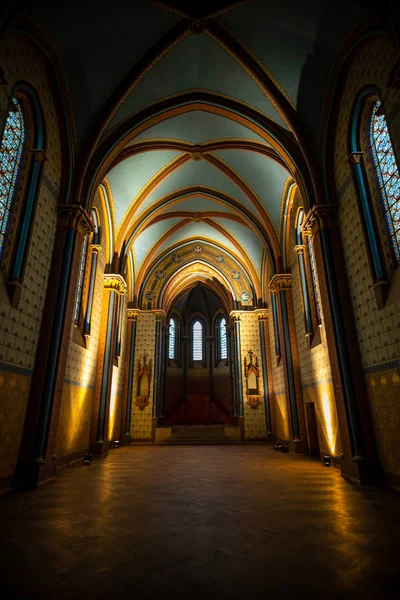 Ana salonda Protestan Kilisesi Basilique du Sacré Coeur Prag, Çek Cumhuriyeti, Prag, Çek Cumhuriyeti - 5.12.2018: iç — Stok fotoğraf