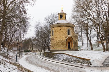 Vysehrad üzerinde St. Martin rotunda kış zamanında, Prague, Çek Cumhuriyeti