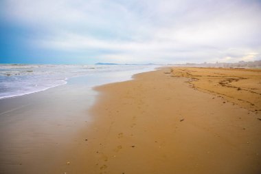 Rimini Sandy plajlar kışın, İtalya