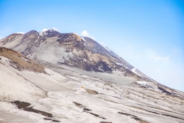 Etna yanardağı duman kışın, volkan yatay Catania, Sicilya Adası, İtalya ile