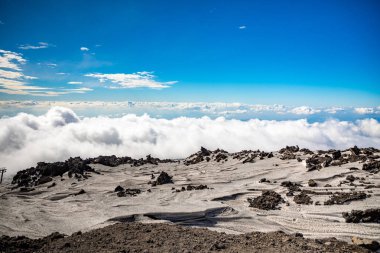 Etna bulutlardan Catania, Sicilya, İtalya için üzerinden panoramik görünüm