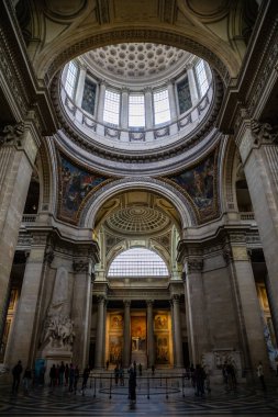 Paris, Fransa - 24.04.2019: Pantheon'un Içi, Paris Latin Mahallesi, Fransa