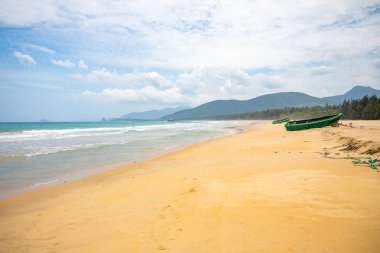 Shimei Bay Beach güzel görünümü, Hainan, Çin