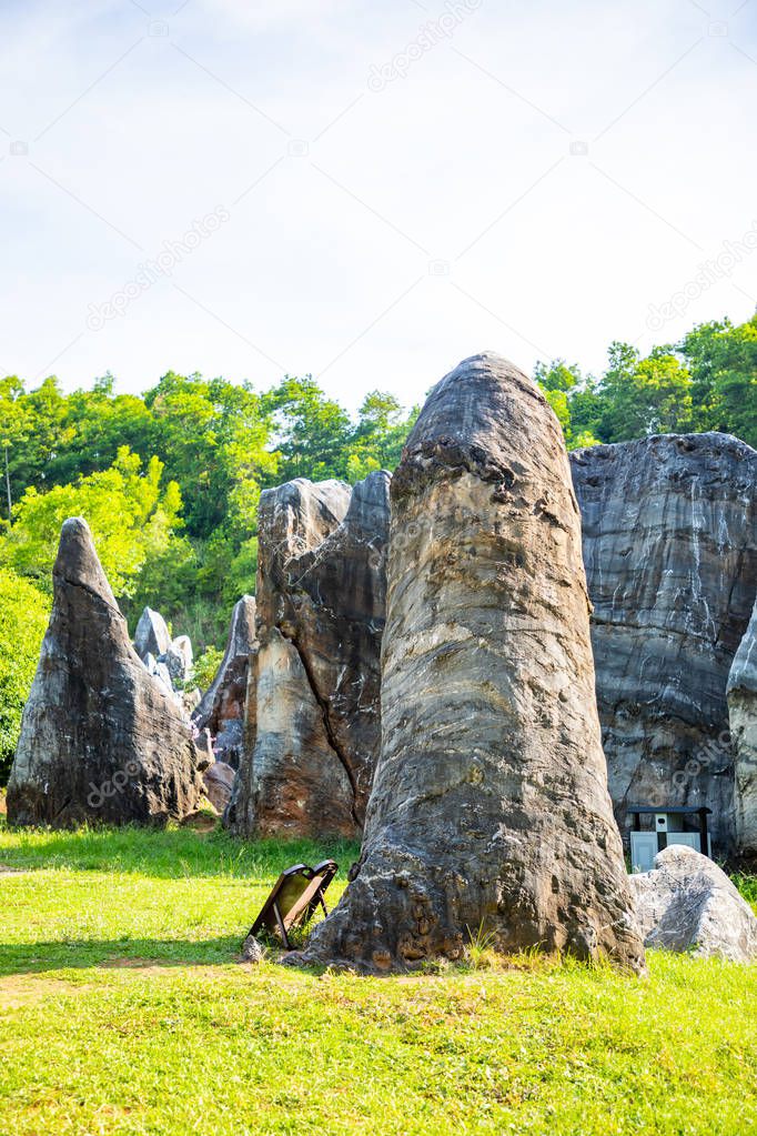 Roks in Danzhou Stone Flower Caves, Geopark next to Haikou, Hainan, China