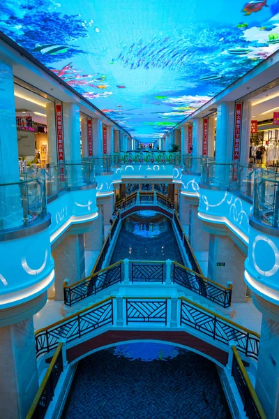 Sanya, Hainan, China - 8.07.2019: Sanya Stylish Street underground shopping center on a pedestrian street in the city of Sanya with shops, Hainan, China — Stock Photo, Image