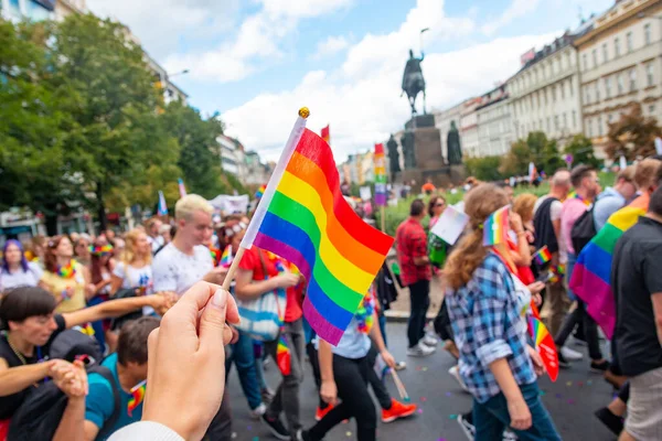 Prague Czech Republic 2019 Prague Pride 捷克共和国布拉格 男女同性恋 双性恋和变性者游行人群 — 图库照片