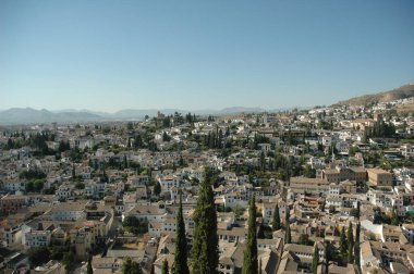 Granada, İspanya 'nın panoramik manzarası.