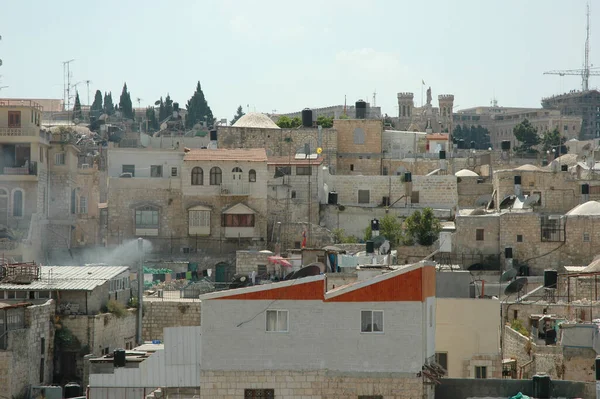 Vue Sur Toit Des Maisons Dans Vieille Ville Jérusalem — Photo