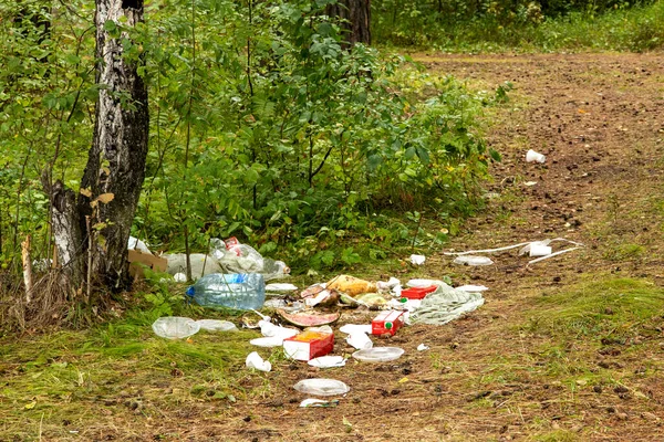Ormandaki çöpler piknikten sonra bırakılmış.