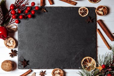  Yeni yıl teması için metin çerçevesi. Yüksek kalite fotoğraf