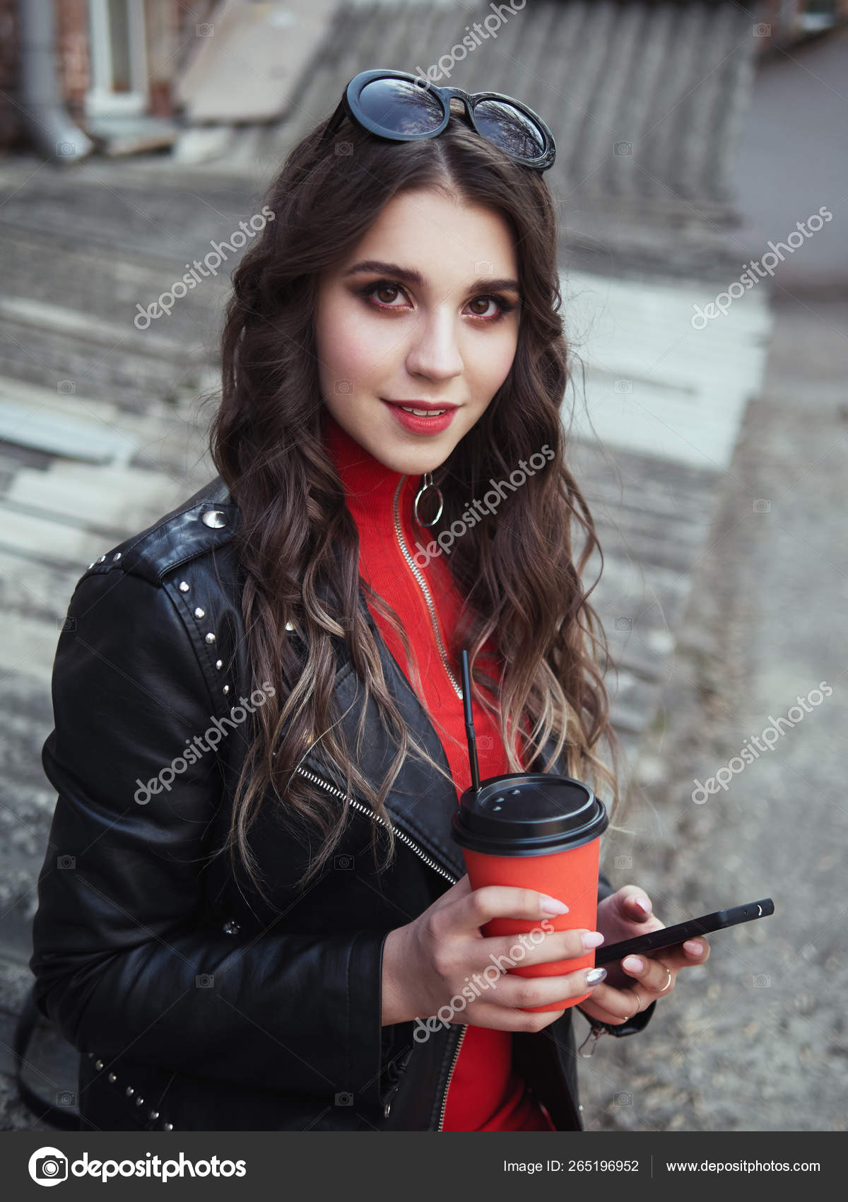 Young Adorable Brown Haired Teen Lady With Bright Trendy Makeup