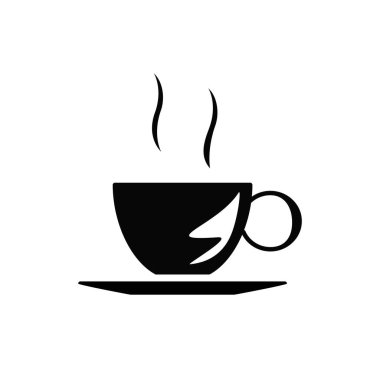 Kahve ikonunun illüstrasyon vektörü grafiği. Kafe, restoran, eğlence vesaire için uygun..