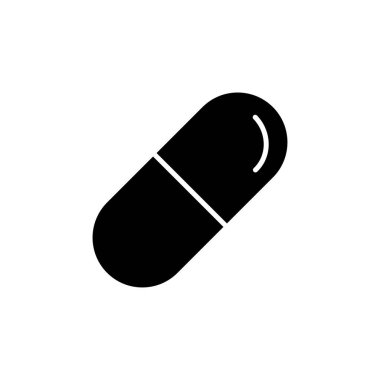 Kapsül simge şablonunun Çizim Vektörü grafiği. İlaç, eczane, ilaç, vitamin vs. için uygun.