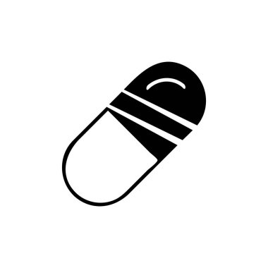 Kapsül simge şablonunun Çizim Vektörü grafiği. İlaç, eczane, ilaç, vitamin vs. için uygun.