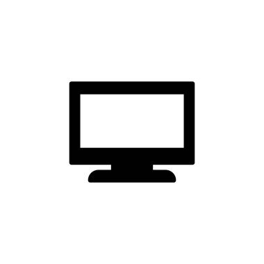 Monitör simgesinin resimleme vektörü grafiği. PC, bilgisayar, masaüstü, televizyon vs. için uygun.