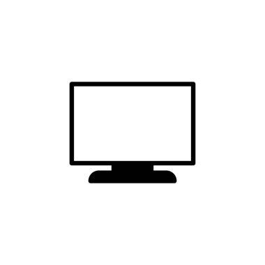 Monitör simgesinin resimleme vektörü grafiği. PC, bilgisayar, masaüstü, televizyon vs. için uygun.