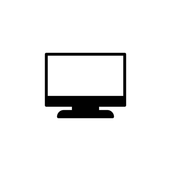 Monitör Simgesinin Resimleme Vektörü Grafiği Bilgisayar Masaüstü Televizyon Için Uygun — Stok Vektör