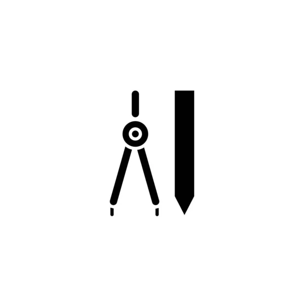 Illustration Vektor Grafisk Ritning Kompass Ikon Passar För Design Arkitekt — Stock vektor