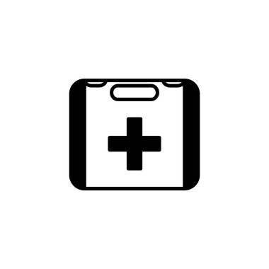 İlk yardım kutusu simgesinin İllüstrasyon Vektörü grafiği. Acil durum, ilk yardım çantası, sağlık hizmetleri vb..
