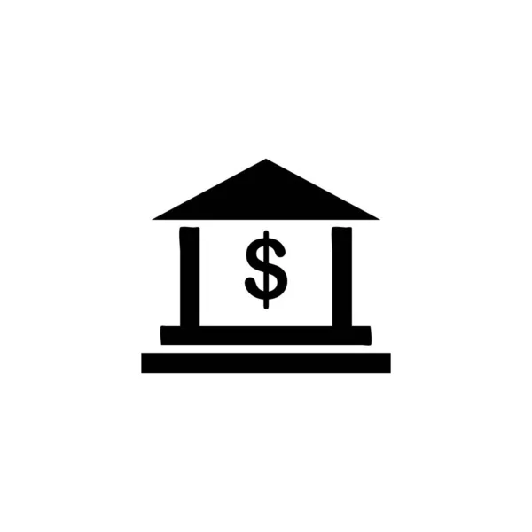 Illusztrációs Vektor Grafikus Bank Épület Ikon Befektetési Fizetési Pénzügyi Kereskedelmi — Stock Vector