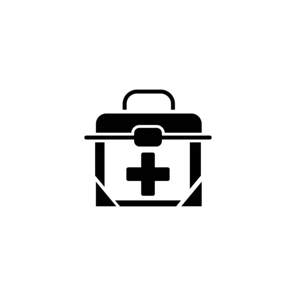 İlk yardım kutusu simgesinin İllüstrasyon Vektörü grafiği. Acil durum, ilk yardım çantası, sağlık hizmetleri vb..