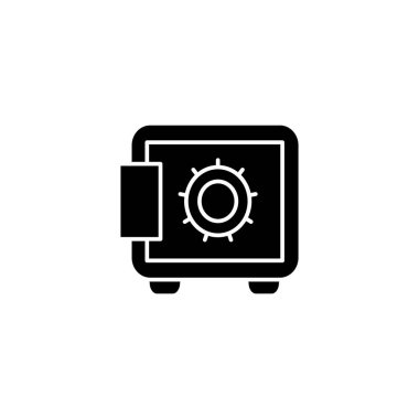 Güvenli kutu simgesinin resimleme vektörü grafiği. Banka, banka, iş, mevduat, güvenlik, para, güvenlik vs. için uygun.