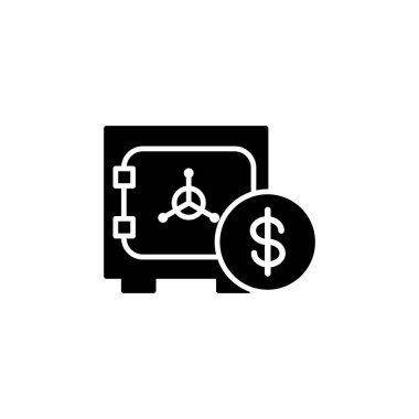 Güvenli kutu simgesinin resimleme vektörü grafiği. Banka, banka, iş, mevduat, güvenlik, para, güvenlik vs. için uygun.