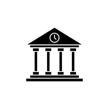 Okul binası ikonunun İllüstrasyon Vektörü grafiği. Ofis, işaret, yapı, element, üniversite, kütüphane, modern nesne, eğitim vb.