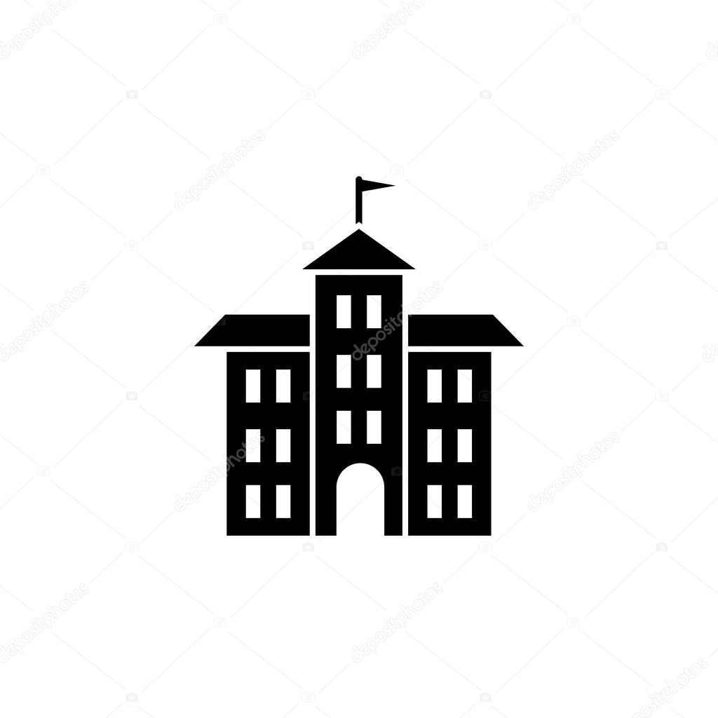 Illustration Vector graphic of school building icon. Fit for office, sign, structure, element, college, library, modern, object, education etc