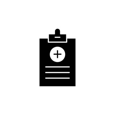 Tıbbi rekor ikonunun İllüstrasyon Vektörü grafik. Teşhis, bilgi, sembol, kağıt, hasta, tasarım, kayıt, klinik vs. için uygun