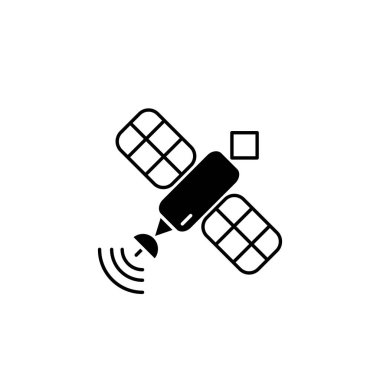 Uydu simgesinin İllüstrasyon Vektörü grafiği. İletişim, işaret, bağlantı, sembol, teknoloji, boşluk, internet vs. için uygun.