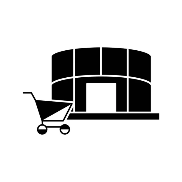 Ilustrační Vektorová Grafika Budovy Obchoďáku Vhodné Pro Supermarket Maloobchod Stavebnictví — Stockový vektor