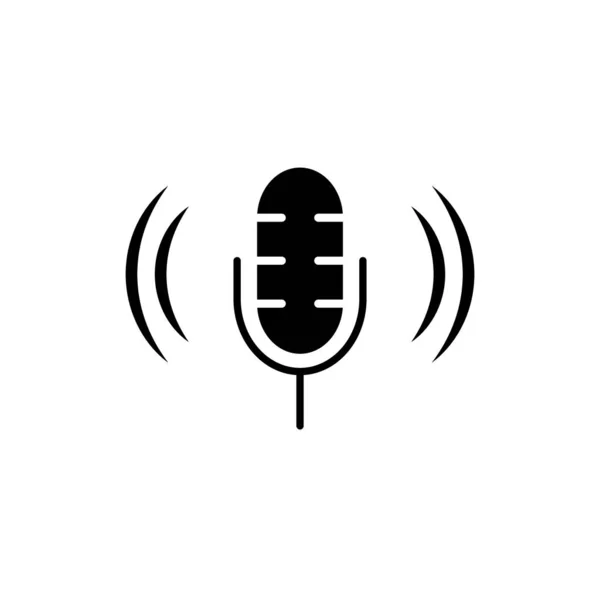 Illustration Graphique Vectoriel Icône Microphone Convient Pour Podcast Voix Disque — Image vectorielle