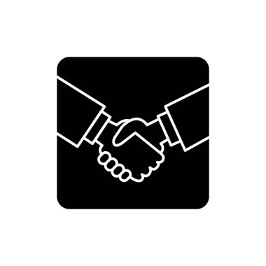 El sıkışma ikonu şablonu grafiği, iş adamı için uygun, arkadaşlık, işbirliği vb..