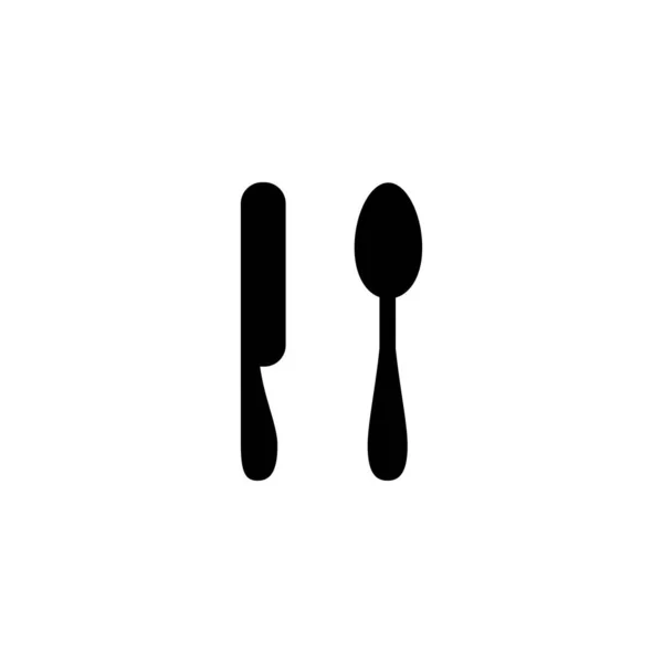 Illustration Vector Graphic Spoon Fork Knife Icon Fit Restaurant Dining — Stock Vector