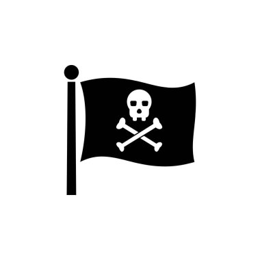 Korsan ikonunun İllüstrasyon Vektörü grafiği. Korsanlar için uygun bayrak, macera, tehlike vs..