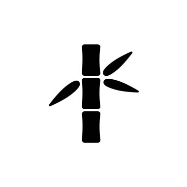 Bambu ikonunun çizim vektörü grafiği. Asyalılara, Japonlara, dekorasyona, doğaya uygun..