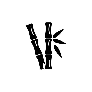 Bambu ikonunun çizim vektörü grafiği. Asyalılara, Japonlara, dekorasyona, doğaya uygun..