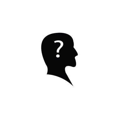 Baş insan simgesinin illüstrasyon vektörü grafiği. Zihin, düşünce, zeka, beyin fırtınası vs..