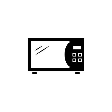 Mikrodalga ikonunun görüntü vektörü grafiği. Yemek, fırın, yemek, alet, ev aletleri vs. için uygun.