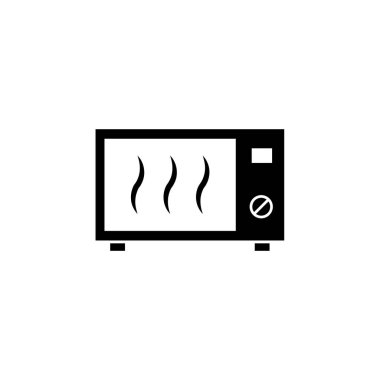 Mikrodalga ikonunun görüntü vektörü grafiği. Yemek, fırın, yemek, alet, ev aletleri vs. için uygun.