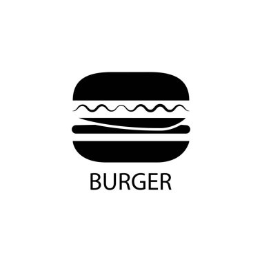 Hamburger ikonunun illüstrasyon vektörü grafiği. Amerikan yemeği, kalori, fast food vs. için uygun.