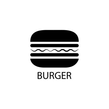 Hamburger ikonunun illüstrasyon vektörü grafiği. Amerikan yemeği, kalori, fast food vs. için uygun.