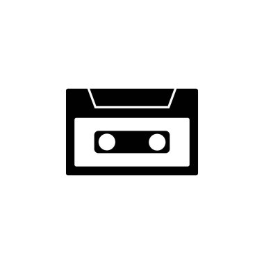Kaset simgesinin İllüstrasyon Vektörü grafiği. 80 'ler, 90' lar, klasik vs. için uygun.