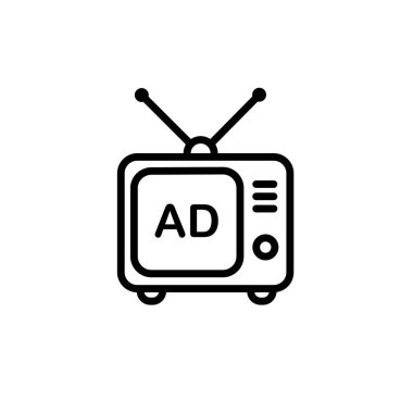 Reklam ikonunun İllüstrasyon Vektörü grafiği. Promosyon, pazarlama, perakende, ticari vb..