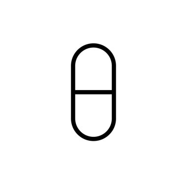 Kapsül simge şablonunun Çizim Vektörü grafiği. İlaç, eczane, ilaç, vitamin vs. için uygun.