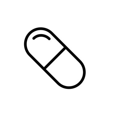 Kapsül simge şablonunun Çizim Vektörü grafiği. İlaç, eczane, ilaç, vitamin vs. için uygun.